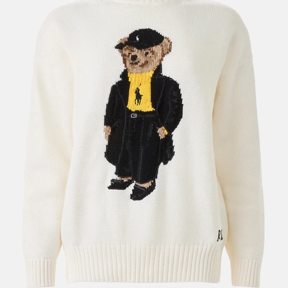 Ralph Lauren Cream Sweater with Bear Design